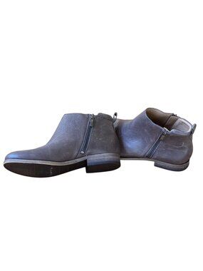 Franco Sarto Keegan Dual Zip Leather Ankle Booties size 8 Brown